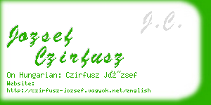 jozsef czirfusz business card